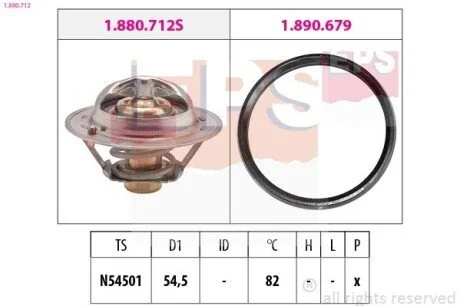 Термостат Nissan Juke/Micra/Note/Tilda Renault Laguna III/Megane III 07- EPS 1.880.712