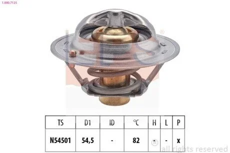 NISSAN Термостат (Made in Italy!) Juke,Qashqai,X-Trail,Renault Laguna III,Megane III,Duster 1.6 15- EPS 1.880.712S