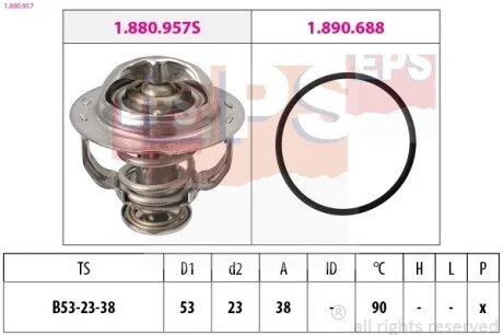 Термостат 90С VW Beetle/Jetta IV 2.0 Tsi 12-19 EPS 1.880.957