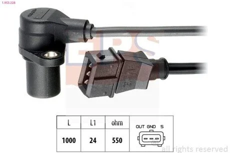 Датчик колінвалу Opel Frontera B 98-/Daewoe Nubira 97-/Chevrolet Captiva 06- EPS 1.953.228 (фото 1)