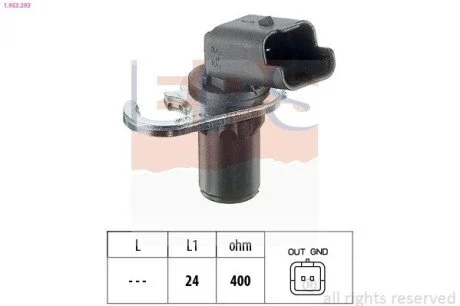 Датчик колінвалу Peugeot 206/307 2.0 HDi 00- EPS 1.953.293 (фото 1)