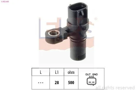Датчик положения к/вала Opel Astra F/G, Corsa B, Tigra, Zafira 1.2i 16V-2.2DTI 16V 09.91- EPS 1.953.441