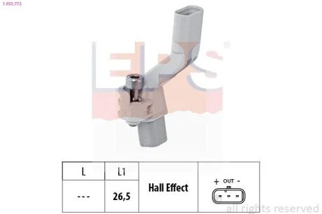 Датчик імпульсів колінчастого валу Audi A3, A4, A6, Q5 2.0TDI EPS 1.953.772 (фото 1)