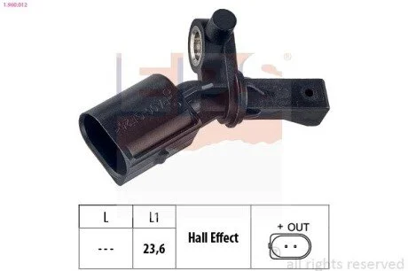 VW Датчик ABS задн.лев.Polo,Skoda Fabia,Seat,Audi EPS 1.960.012
