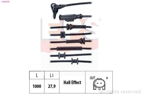 FIAT Датчик ABS пер. Panda 1,1-1,4 03- EPS 1.960.020