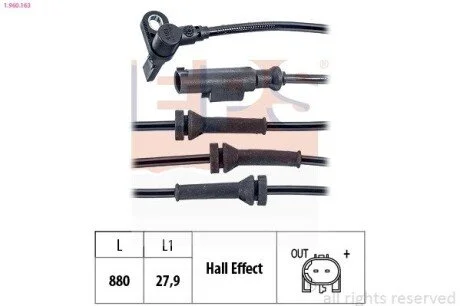 FIAT Датчик ABS задн.Bravo II 07-,Stilo 02-,Lancia EPS 1.960.163