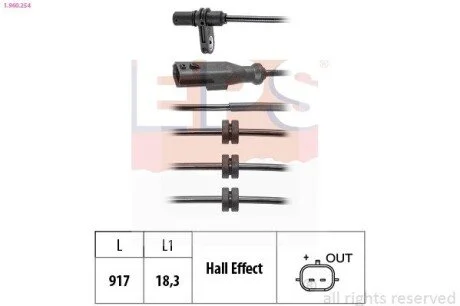 Датчик ABS Nissan Juke,Renault Clio 1.0-1.6 2019- EPS 1.960.254