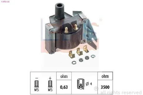 VW Катушка зажигания 86- 251905115D EPS 1.970.125