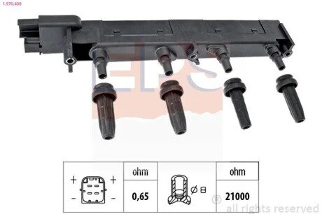 Котушка Citroen C4/C8 Peugeot 206, 307, 406, 407, 607, 807 EPS 1.970.408