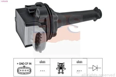FORD Катушка зажигания Focus II,Kuga,Mondeo IV,S-Max,Volvo C30/70,S40/60/80,V50/70 II,III EPS 1.970.478