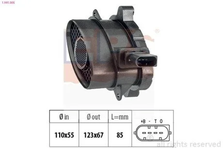 Розходомiр повiтря Bmw E46/60/61/65/66 01- EPS 1.991.005