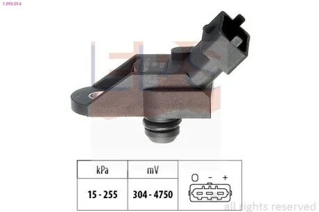 Датчик вакууму Opel Astra G/H, Frontera B, Omega B, Sintra, Vectra B, Zafira 1.7TD-2.2DTI 11.96- EPS 1.993.014