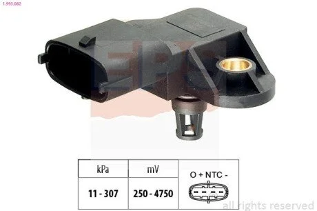 Датчик вакуума Fiat Doblo 1.9JTD 03-/Opel Vectra C 1.3 1.9 CDTi 04- EPS 1.993.082