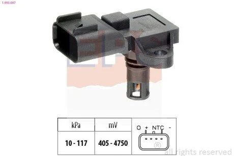 LANDROVER Датчик давления во впускном коллекторе Range Rover 4,2 -12, FORD C-Max, Focus EPS 1.993.097