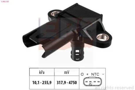 Датчик давления воздуха (0,318V-4,75V) BMW 3 (E90) 3.5 /5 (F10) / 7 (F01/F02) / X5 (E70) /X6 (E71/E72) EPS 1.993.161