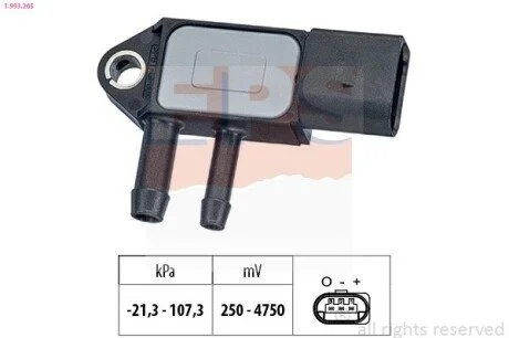 Датчик давления катализатора VAG Caddy/T5 10- (сажевого фильтра)) EPS 1.993.265 (фото 1)