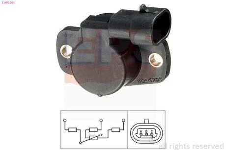 Датчик положення дрос.засл. Fiat Panda/Punto, Volvo V40/S40 1.1-2.0 95-04 EPS 1.995.001 (фото 1)