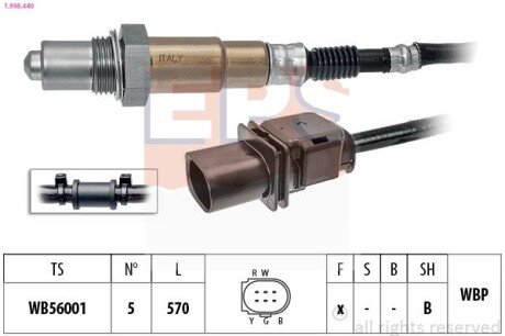 VW лямбда-зонд Passat 1.4TSI EcoFuel 09- EPS 1.998.440