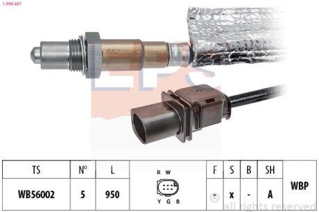 BMW Кисневий датчик 1 (E81) 130 i 06-11, 3 (E90) 330 i 04-11 EPS 1.998.487