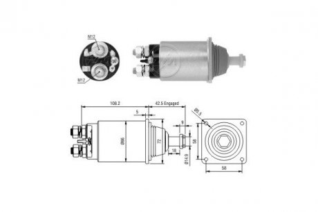 Тяговое реле, стартер ERA ZM1833