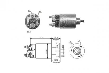 Втягуюче реле стартера ERA ZM2860