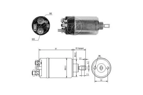 Втягуюче реле стартера ERA ZM524