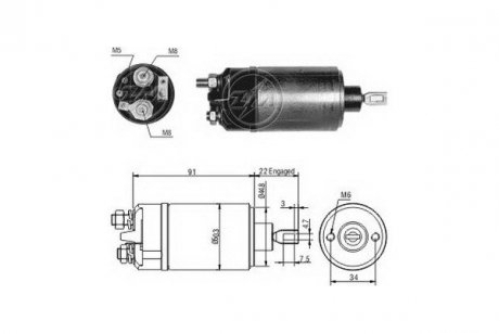 Тяговое реле, стартер ERA ZM624