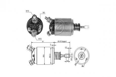 Реле стартера. ERA ZM633 (фото 1)