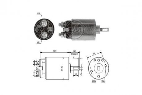 Реле стартера. ERA ZM682