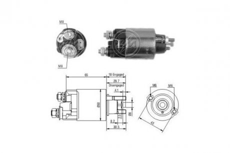 Реле стартера. ERA ZM708