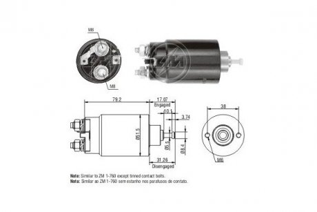 Реле стартера. ERA ZM760