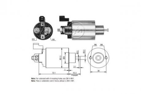 Реле стартера. ERA ZM991