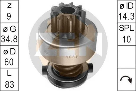 Бендікс стартера ERA ZN1038