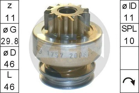 Бендікс стартера ERA ZN1757