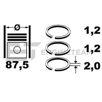 Комплект кілець на поршень ET ENGINETEAM R1012600