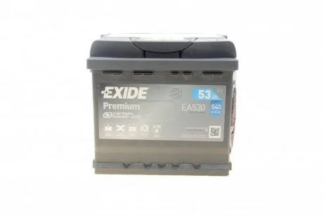 АКБ 6СТ-53 R+ (пт540) (необслуж) Premium EXIDE EA530