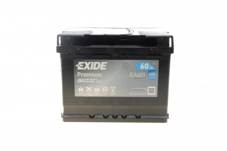 Аккумулятор premium 12v 60ah 600a EXIDE EA601