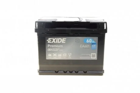 Аккумулятор premium 12v 60ah 600a EXIDE EA601