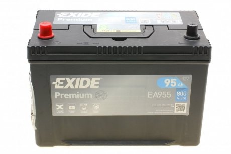 Акумулятор 95Ah-12v PREMIUM (302х171х222),L,EN800 Азія EXIDE EA955 (фото 1)