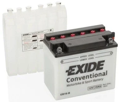 AKUMULATOR MOTOR 12V 19AH 190A YB16-B/EB16-B [176X101X156] EXIDE EB16B