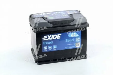 АКБ 6СТ-62 L+ (пт540) (необслуж) EXCELL EXIDE EB621