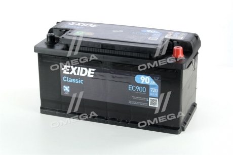 Аккумулятор 90Ah-12v CLASSIC(353х175х190),R,EN720 EXIDE EC900
