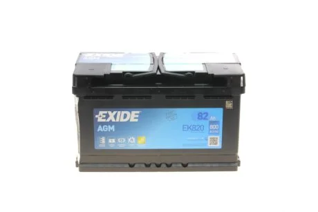 АКБ 6СТ-82 R+ (пт800) (необслуж) (315х175х192) AGM (Start/Stop) EXIDE EK820
