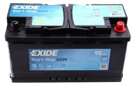 АКБ 6СТ-95 R+ (пт850) (необслуж) AGM (Start/Stop) EXIDE EK950