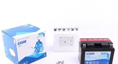 Акумулятор сухорядний AGM 11,2Ah 205A EXIDE ETZ14-BS