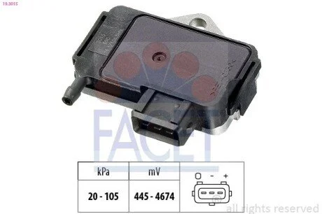 Датчик тиску повітря VW Caddy 1.9 TDI 96-> FACET 10.3015