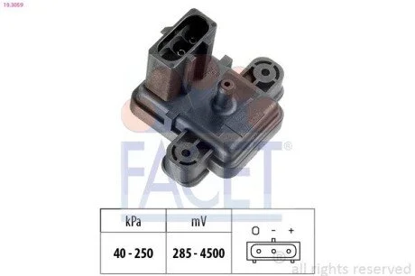 Датчик тиску повітря Ford Transit 2.5 DI/TD/TDI 91-> FACET 10.3059