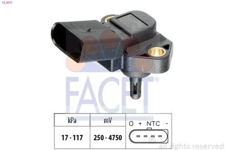 Датчик давления наддува VW Caddy II 1.4 (95-04) FACET 10.3071