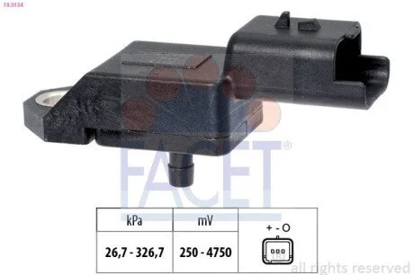 Датчик давления воздуха Citroen C5 / Ford Fiesta/Transit Courier / Peugeot 407 1.4-2.2 Hdi/TDCi 06-> FACET 10.3134