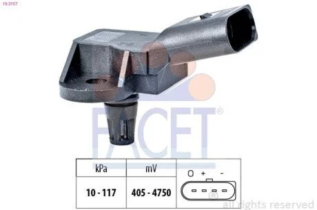 Датчик давления наддува (4 конт.)A4/A6/Q7/FABIA/OCTAVIA 1.2-6.3 03- FA FACET 10.3157